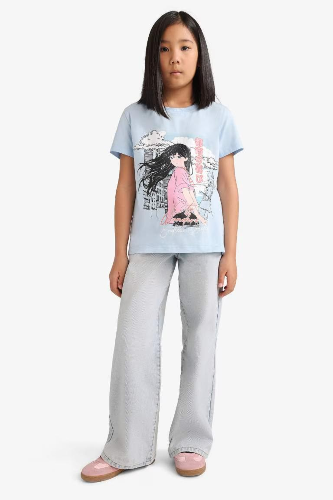 Resim Defacto Kız Çocuk Kısa Kol T-shirt E0351A8/BE745