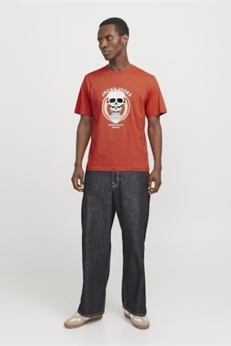 Resim Jack & Jones Joranatomy Skull Tee Ss Crew Neck Sn Erkek T-shirt 12272966