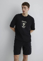 Resim Mavi Relaxed Erkek  T-shirt M0612709-900