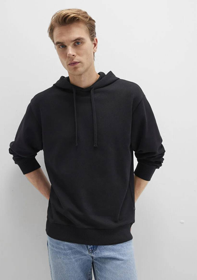 Resim Mavi Kapüşonlu Erkek Sweatshirt M0S10417-900