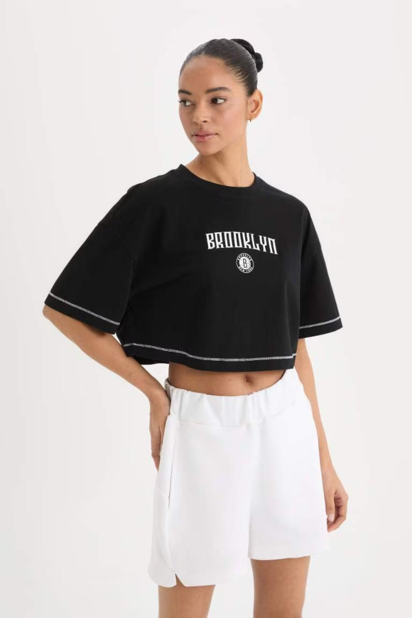 Resim Defacto Kadın Kısa Kol T-shirt B9953AXBK81