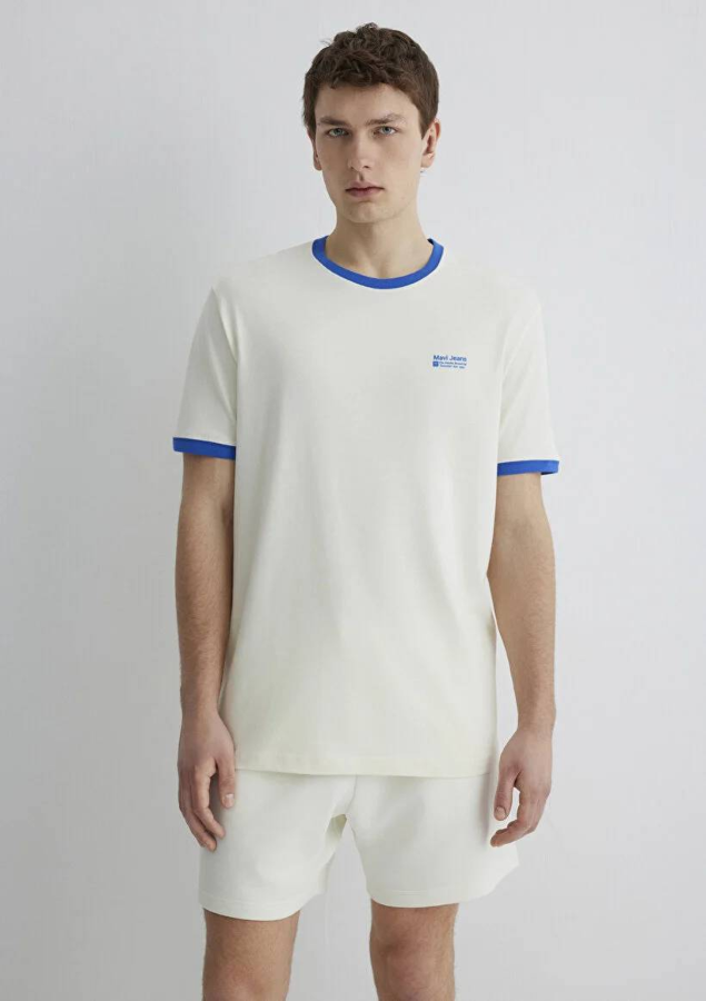 Resim Mavi Erkek T-shirt