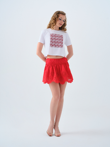 Resim Loft Kadın Long Crop T-Shirt Lf2039225