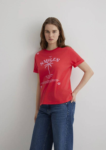 Resim Mavi Regular Kadın  T-shirt M1613164-71083