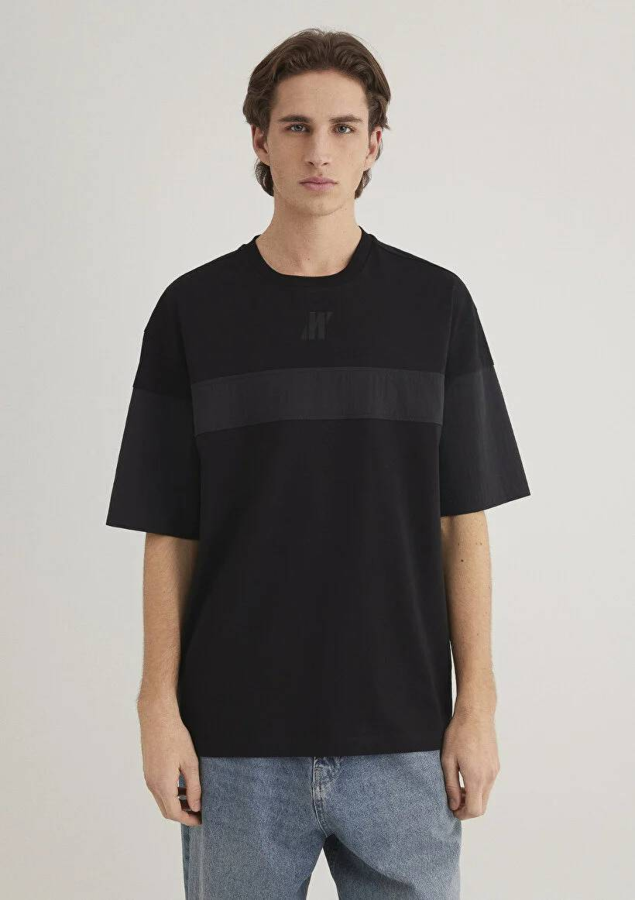 Resim Mavi Relaxed Erkek  T-shirt M0612746-71379