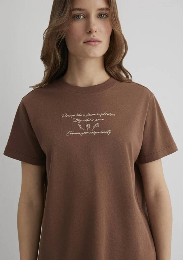 Resim Mavi Regular Kadın  T-shirt M1613133-90437