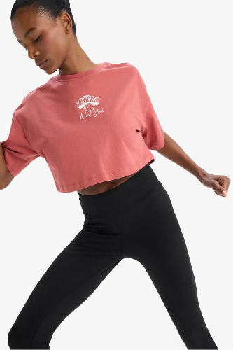 Resim Defacto Kadın Kısa Kol T-shirt D8803AXBR480
