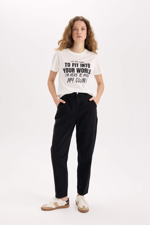 Resim Defacto Kadın Kısa Kol T-shirt D9599AXWT32