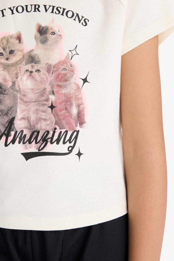 Resim Defacto Kız Çocuk Kısa Kol T-shirt E1825A8/ER238