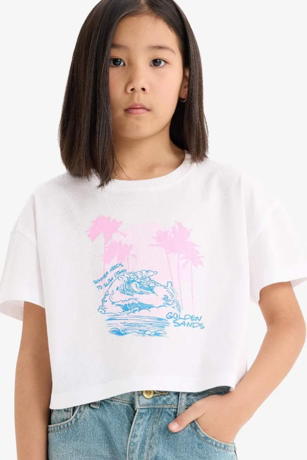 Resim Defacto Kız Çocuk T-shirt E0384A8/WT34