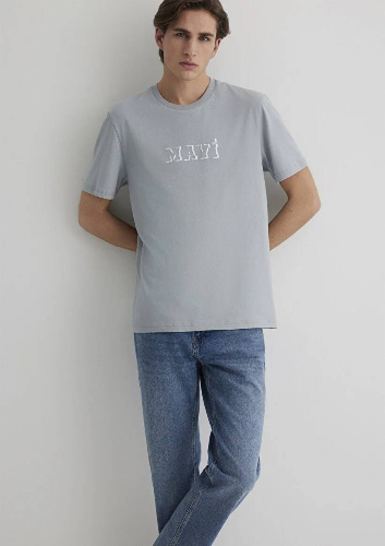 Resim Mavi Regular Erkek  T-shirt M0612686-70093