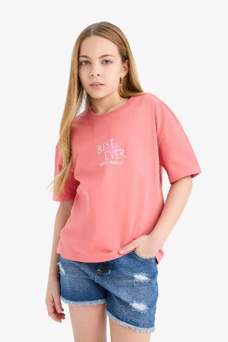 Resim Defacto Kız Çocuk Kısa Kol T-shirt E0387A8/BR133