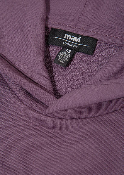 Resim Mavi Logo Baskılı Kapşonlu Erkek Çocuk Sweat M6S10143-70656