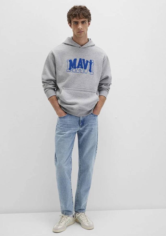 Resim Mavi Kapüşonlu Erkek Sweat M0S10413-80018