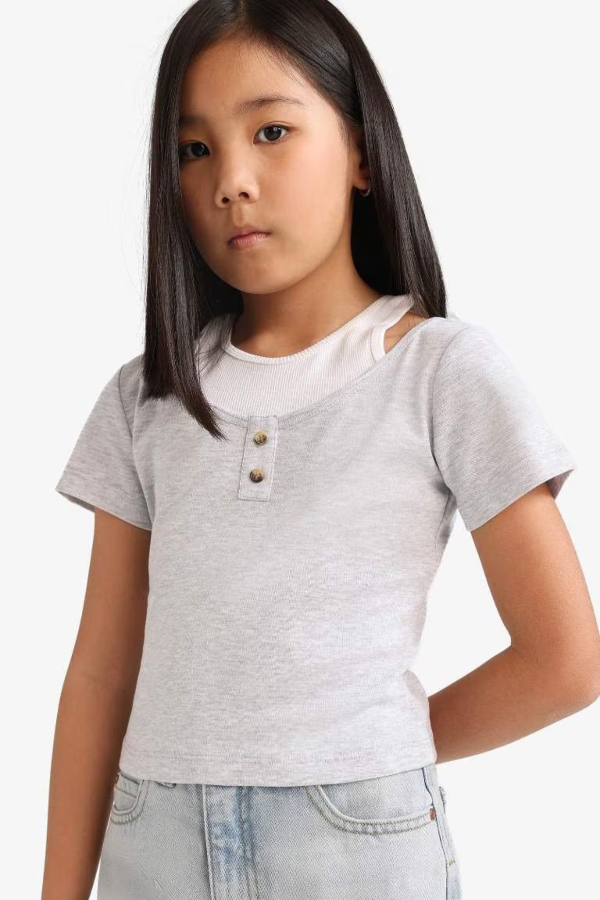 Resim Defacto Kız Çocuk T-shirt E1830A8/GR421