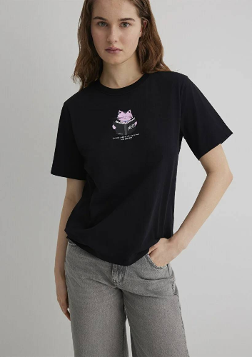 Resim Mavi Regular Kadın  T-shirt M1613176-900