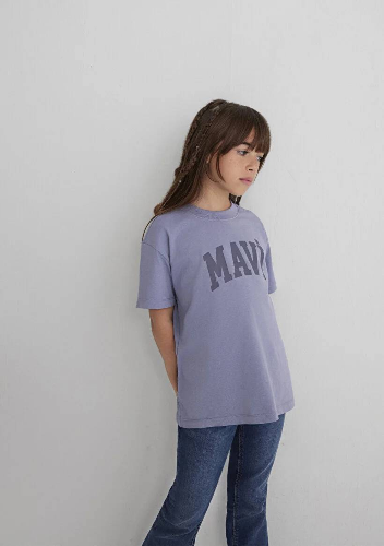 Resim Mavi Jenerik Kız Çocuk T-Shirt M7610385-88095
