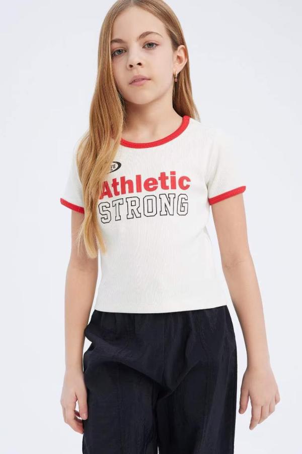 Resim Defacto Kız Çocuk Kısa Kol T-shirt D8542A8ER85