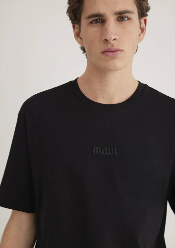Resim Mavi Baskılı Erkek T-Shirt M0610100-900