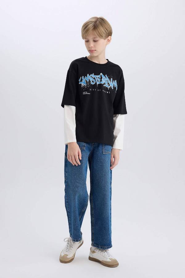 Resim Defacto Erkek Çocuk  Sweat Takım D8101A8/BK81