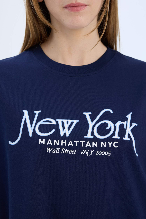 Resim Defacto Kadın Kısa Kol T-shirt E5057AXNV251