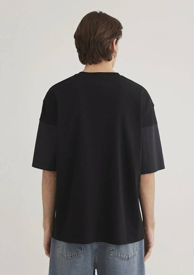 Resim Mavi Relaxed Erkek  T-shirt M0612746-71379