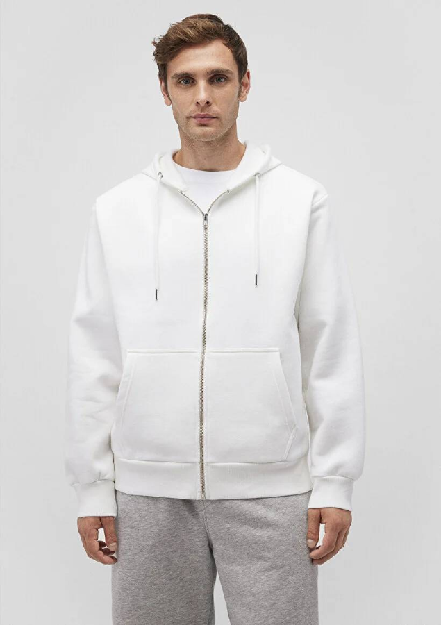 Resim Mavi Kapüşonlu  Loose Erkek Sweat M0S10277-70057