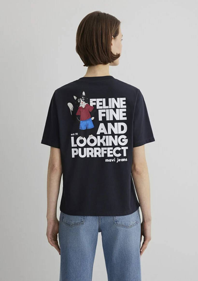 Resim Mavi Regular Kadın  T-shirt M1613178-70087