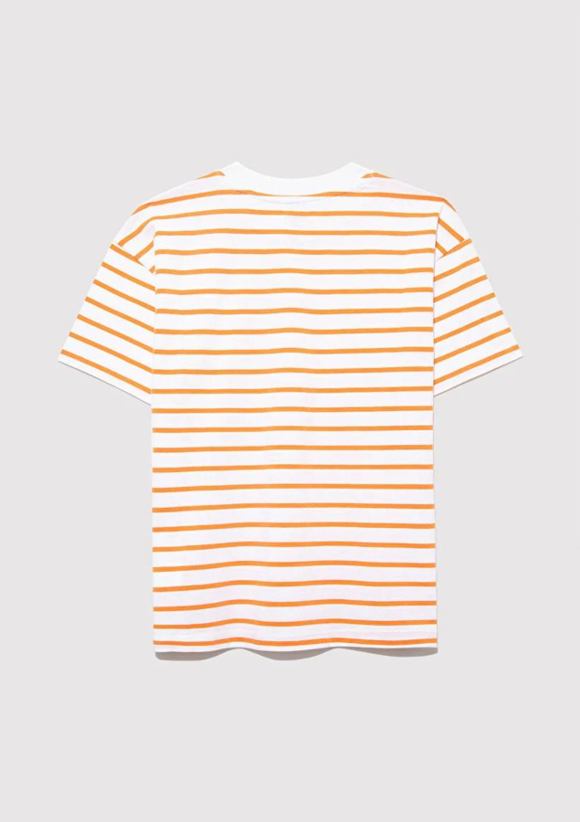 Resim Mavi Mv Baskılı Çizgili Erkek Çocuk T-Shirt M6610252-89160