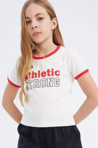 Resim Defacto Kız Çocuk Kısa Kol T-shirt D8542A8ER85