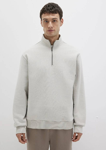 Resim Mavi Half Zip Erkek Sweat M0S10419-70074
