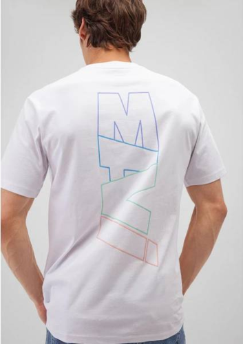 Resim Mavi Baskılı Erkek T-Shirt M0612350-620