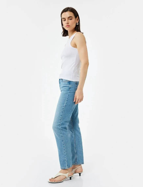 Resim Koton Kadın Jean Pantolon 6Wal40029Md