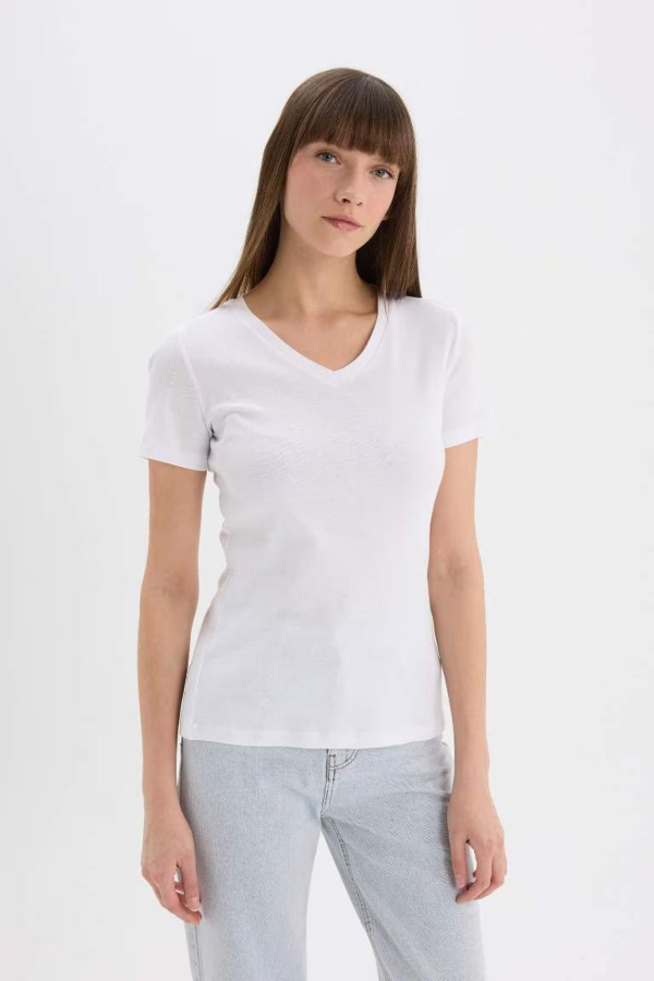 Resim Defacto Kadın Kısa Kol T-shirt I1080AZ/WT34