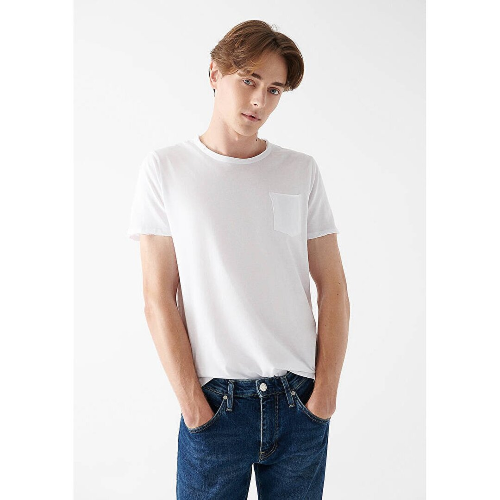 Resim Mavi Basıc  Erkek T-shirt M062772-20843