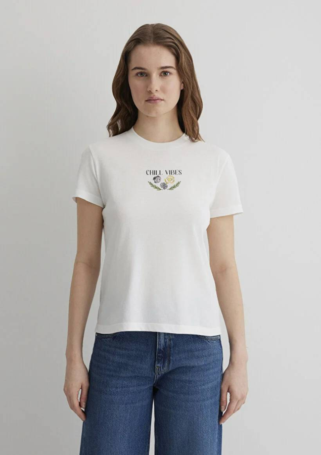 Resim Mavi Semi Slim Kadın  T-shirt M1613191-70057