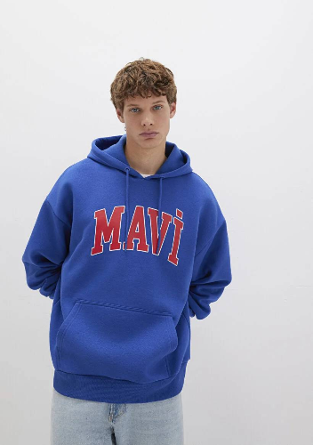 Resim Mavi Baskılı Erkek Sweat M067149-70907
