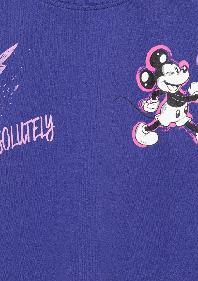 Resim Mavi Mıckey Kız Çocuk T-Shirt M7610297-70908