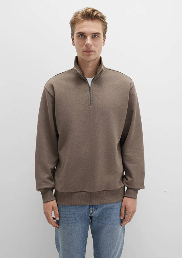 Resim Mavi Half Zip Erkek Sweat M0S10419-70380