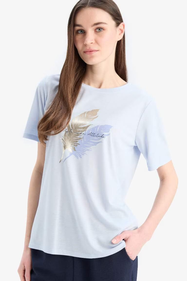 Resim Defacto Kadın T-shirt E1164AX/BE216