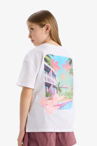 Resim Defacto Kız Çocuk T-shirt E6742A8/WT34