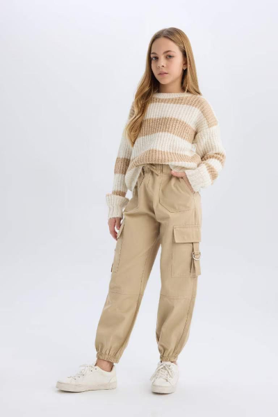Resim Defacto Kız Çocuk  Kanvas Pantolon D7608A8/BG739