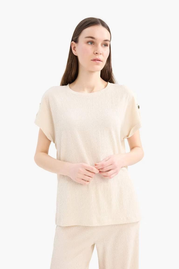 Resim Defacto Kadın T-shirt D3198AX/BG286