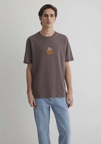 Resim Mavi Loose Erkek  T-shirt M0612657-70423