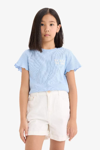 Resim Defacto Kız Çocuk Kısa Kol T-shirt D9537A8BE745