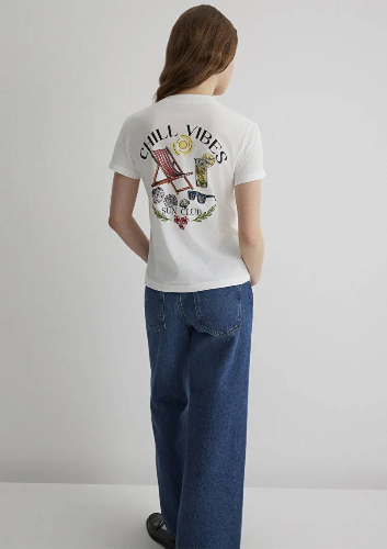 Resim Mavi Semi Slim Kadın  T-shirt M1613191-70057