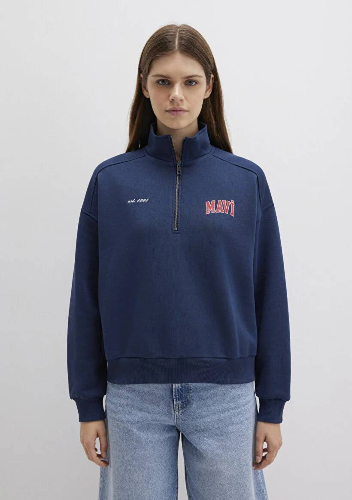 Resim Mavi Logo Baskılı Kadın Sweat M1S10373-70488