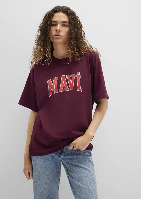 Resim Mavi Baskılı Kadın T-Shirt M1600843-90705