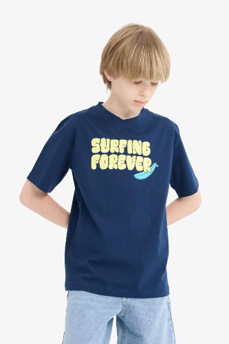 Resim Defacto Erkek Çocuk Kısa Kol T-shirt E0183A8/NV248