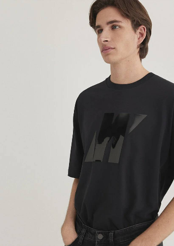 Resim Mavi Relaxed Erkek  T-shirt M0612752-71379